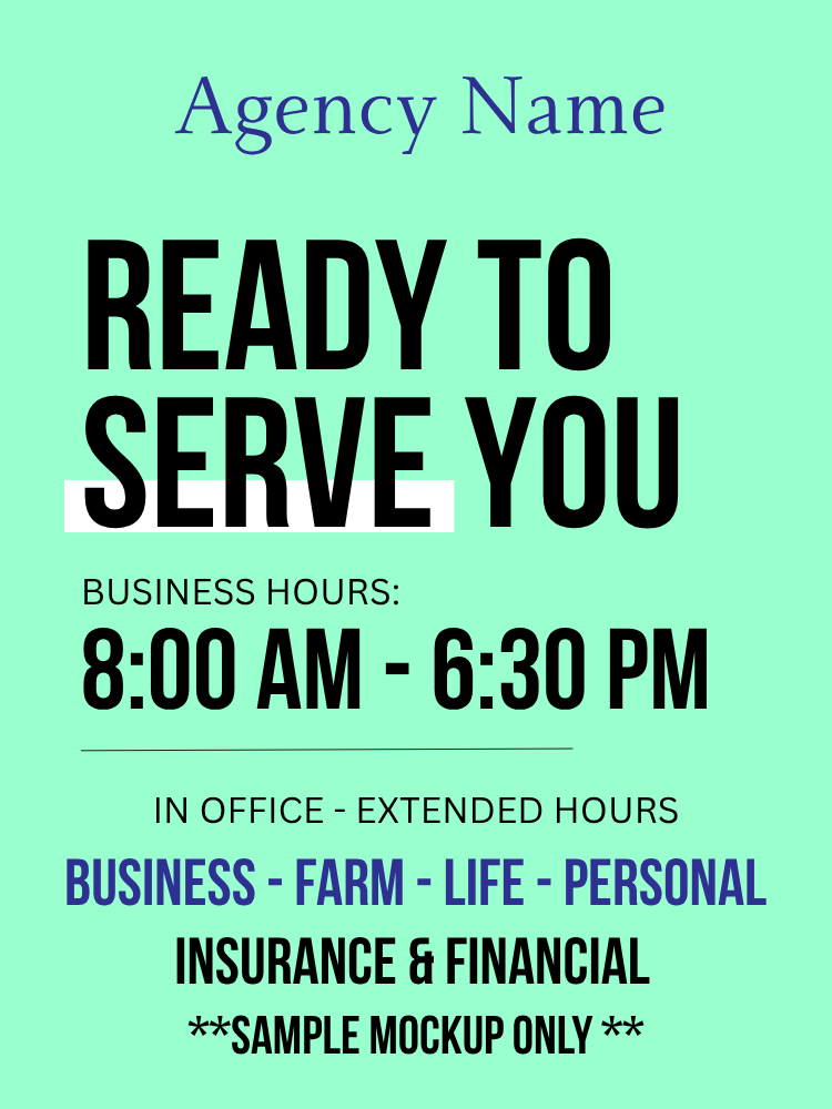 Insurance Full Service Agency 9x11 Sign