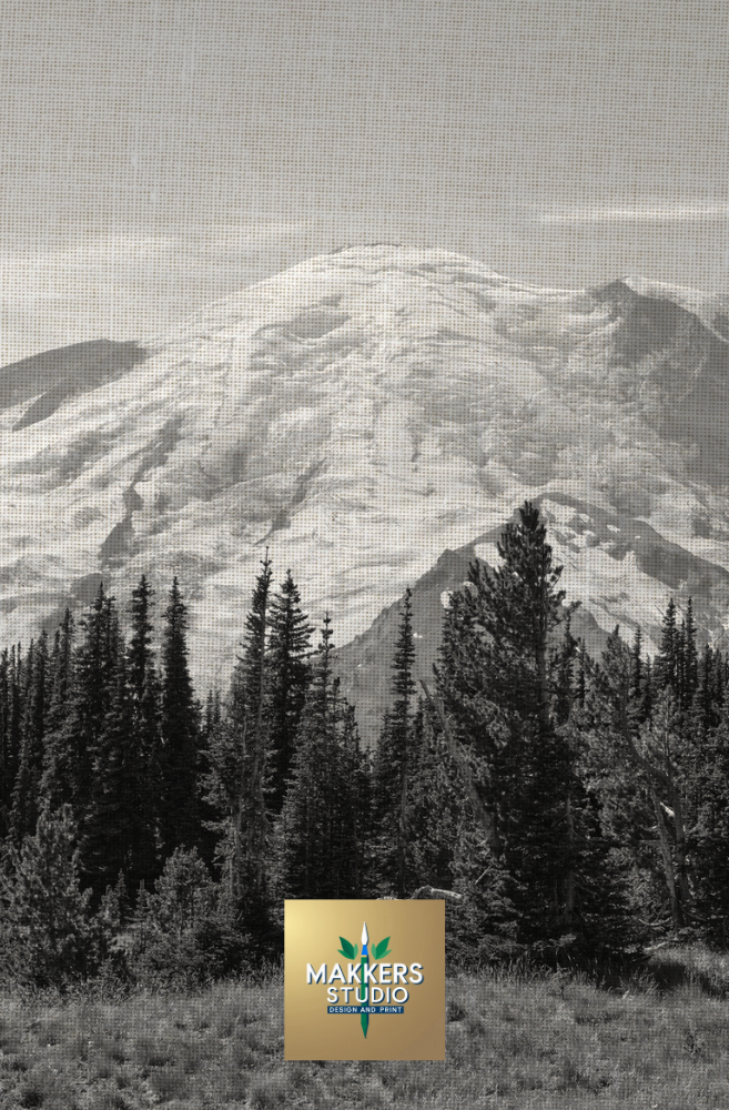 Mount Rainier Black & White Cover - 5.2 x 8.2in Journal