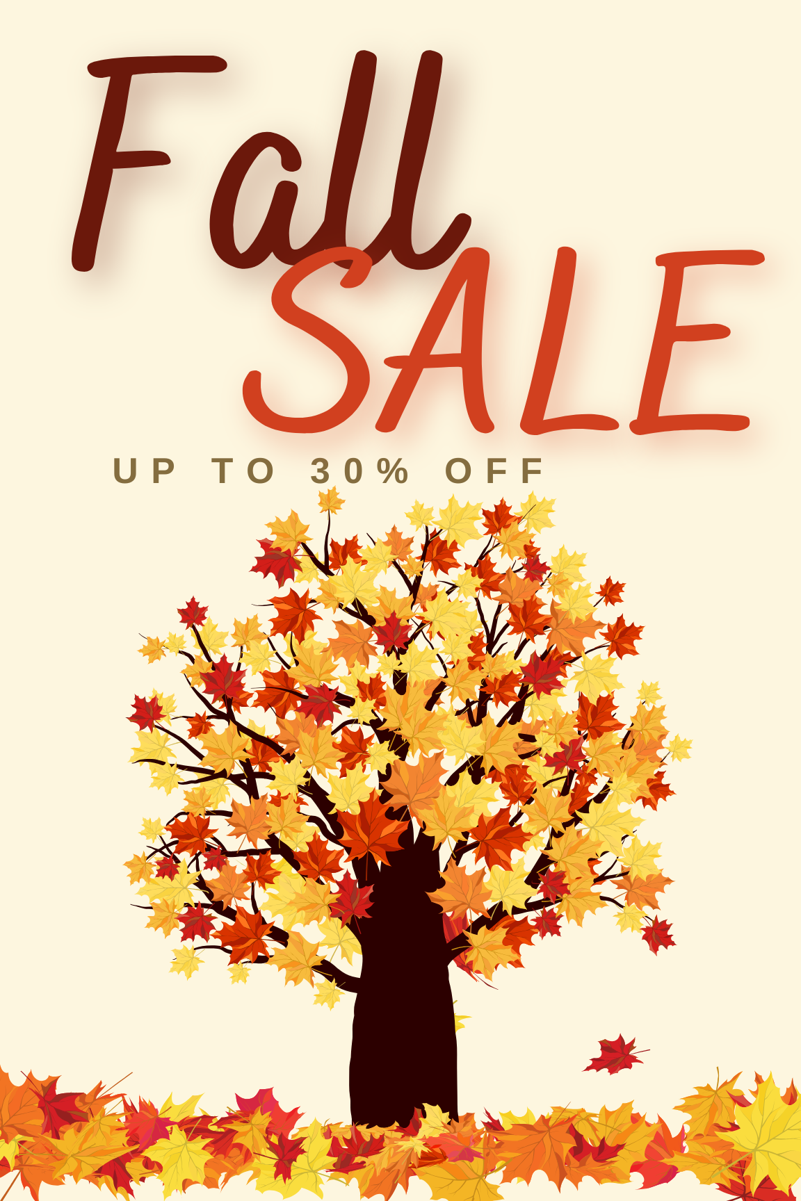 'Fall Sale up to 30% Off' 24 x 36inch Sign