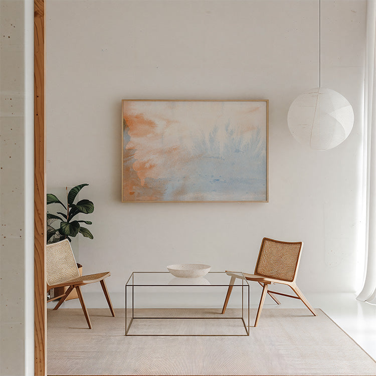 orange blue abstract dinette