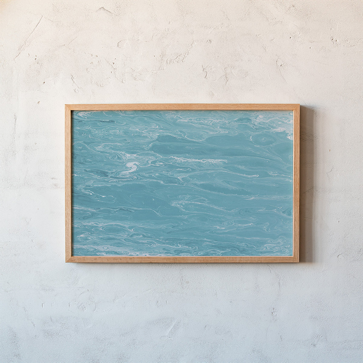 framed blue wave graphic