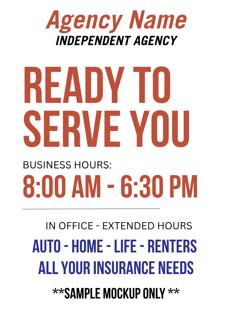 Insurance Full Service Agency Promo Sign