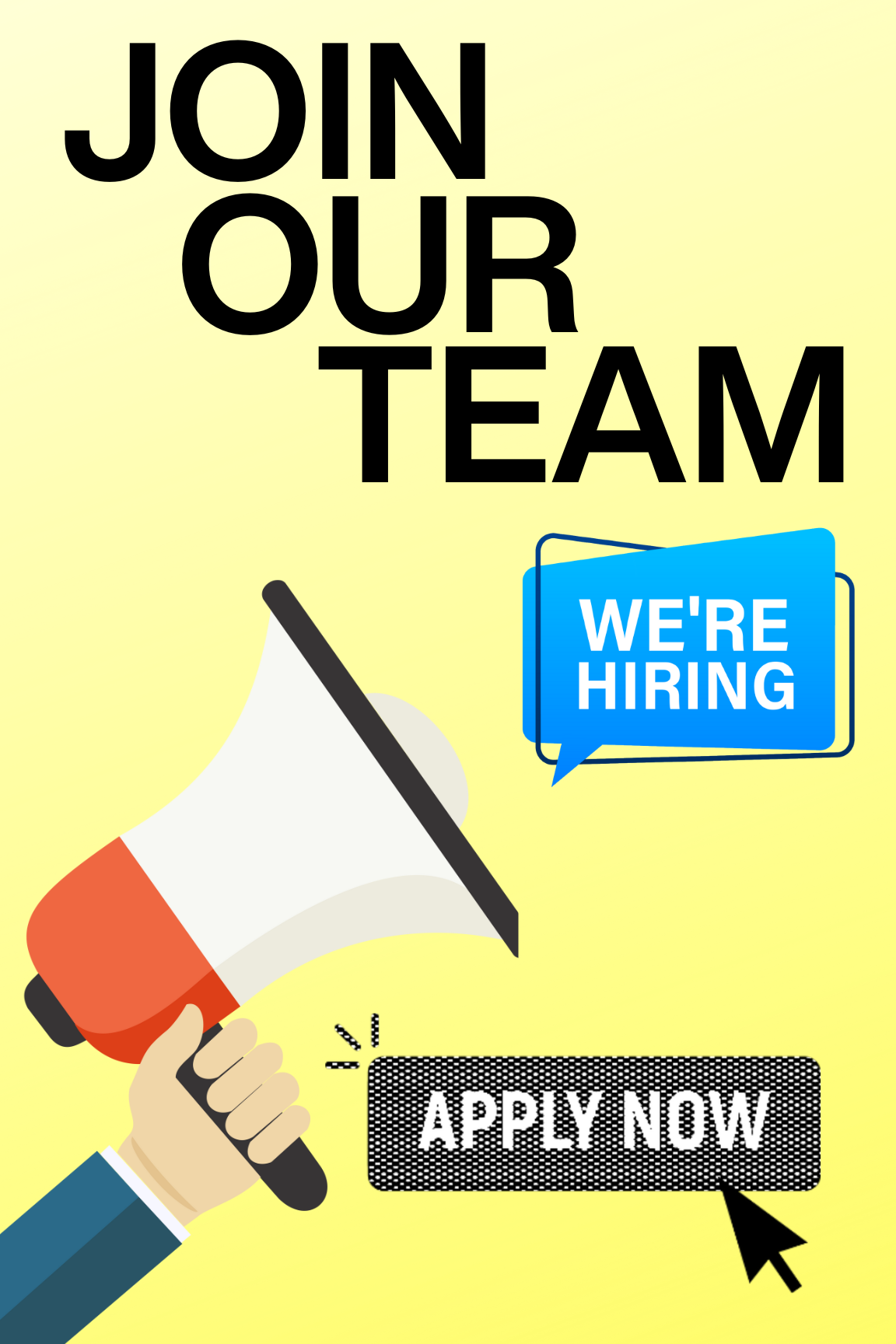 'Join Our Team' Yellow Background 24 x 36inch Sign