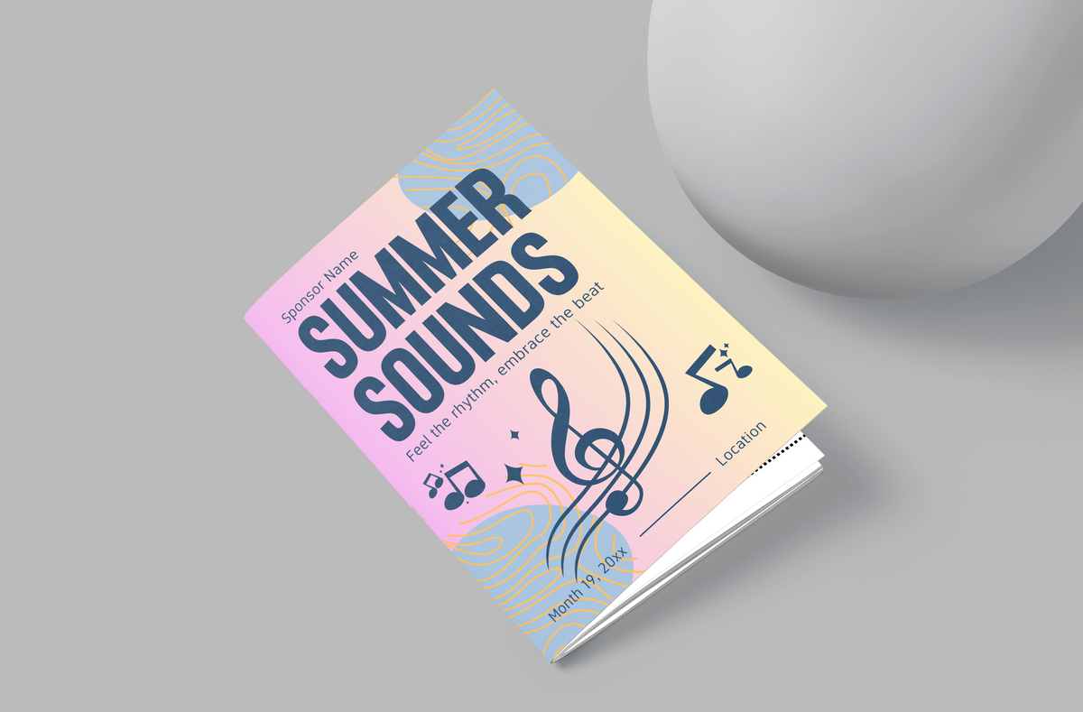 Book titled 'Summer Sounds' on a gray background