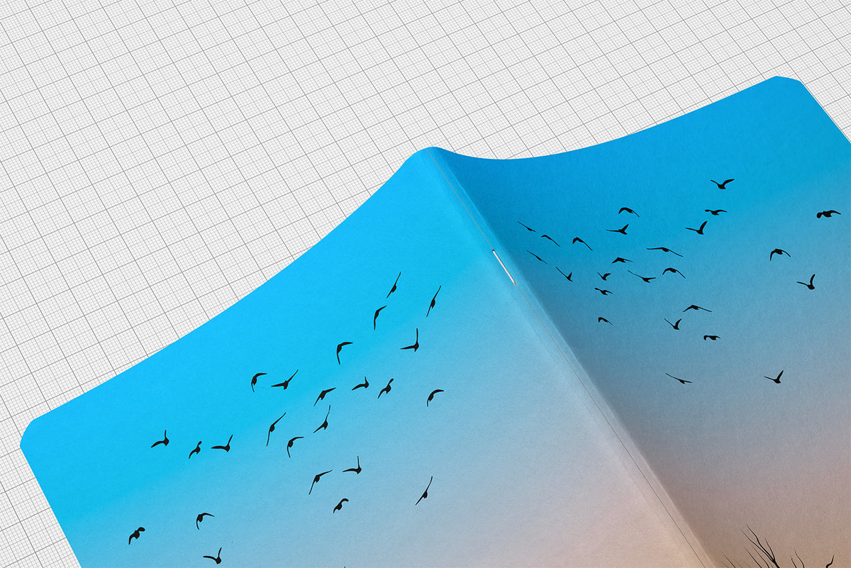 Flock of Birds Artist Series SquareFold writing journal featuring nature-inspired bird artwork on a premium printed cover.