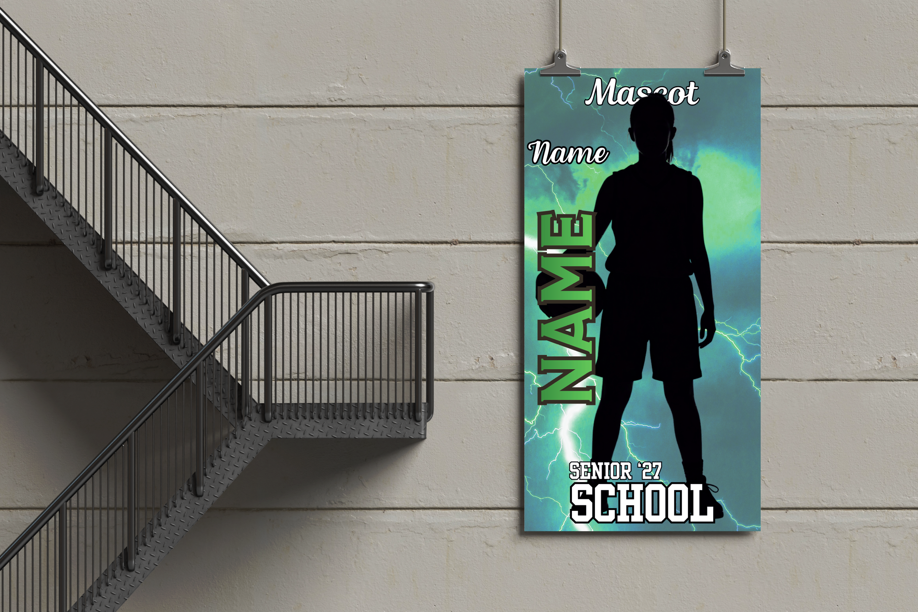 Silhouette of a person against a colorful background with text on a wall.