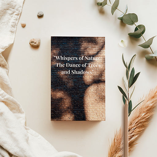 Whispers of Nature Artist Series journal featuring tree shadows across a textured brick wall, displayed on a neutral background with botanical accents.