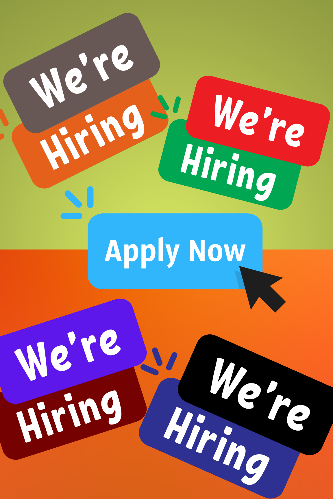 'We're Hiring Apply Now' 24 x 36inch Sign