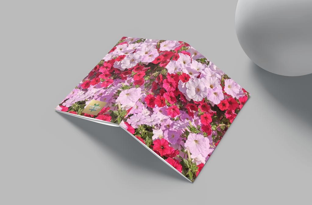 Floral notebook on a gray surface