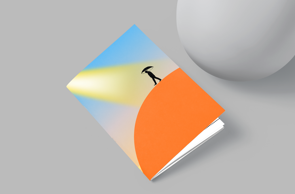 Colorful book with a minimalist design on a gray background
