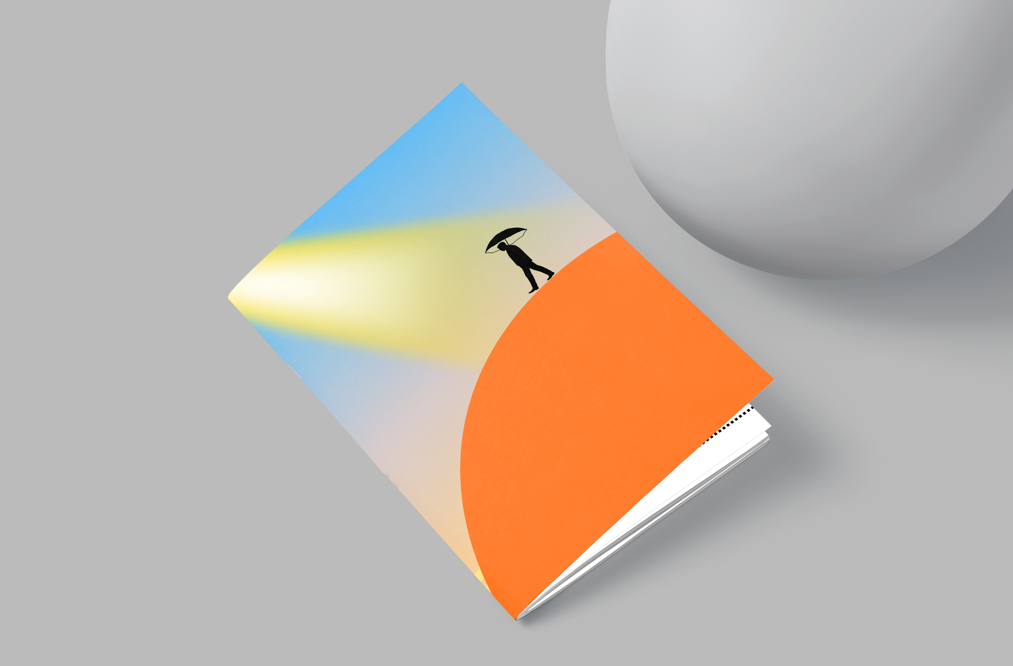 Colorful book with a minimalist design on a gray background